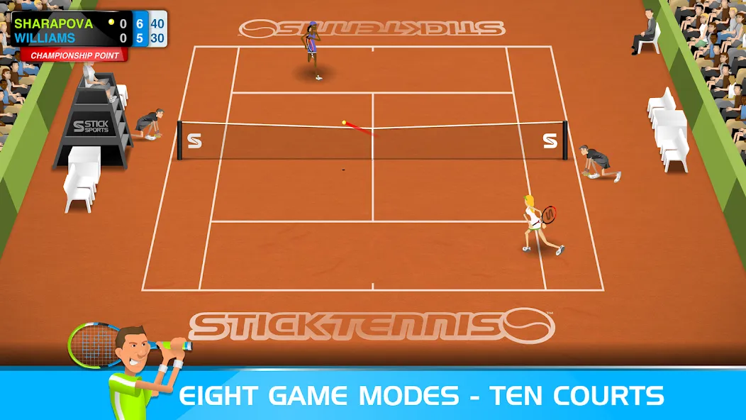 Stick Tennis (Стик Теннис)  [МОД Unlimited Money] Screenshot 3