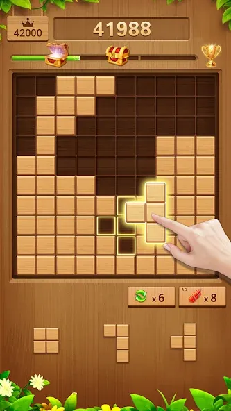 Wood Block Puzzle Addictive  [МОД Меню] Screenshot 1