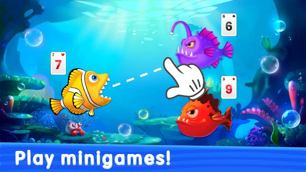 Solitaire TriPeaks: Aquarium (Солитер ТриПикс)  [МОД Unlimited Money] Screenshot 1
