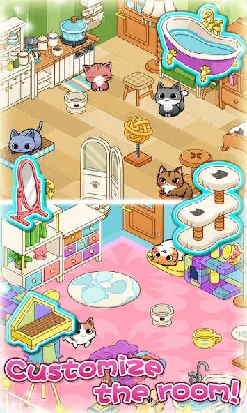 Cat Room - Cute Cat Games (Кэт Рум)  [МОД Все открыто] Screenshot 4