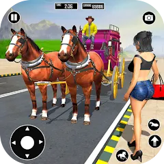 Взломанная Horse Cart Taxi Transport Game  [МОД Много денег] - полная версия apk на Андроид