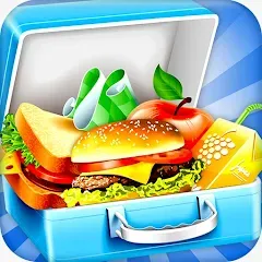 Скачать взломанную Lunch Box cooking Games 2023 (ШКОЛЬНЫЙ ОБЕД ПРИГОТОВЛЕНИЕ ПИЩИ Создание поваров)  [МОД Unlimited Money] - полная версия apk на Андроид