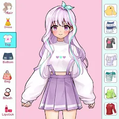 Взлом Anime Dress Up and Makeup Game  [МОД Много монет] - полная версия apk на Андроид
