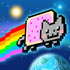 Взломанная Nyan Cat: Lost In Space (Нян Кэт)  [МОД Много монет] - последняя версия apk на Андроид