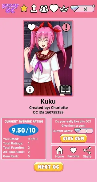 Rate My OC (Рейт Май ОК)  [МОД Menu] Screenshot 4