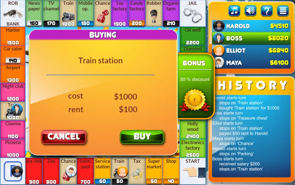 CrazyPoly - Business Dice Game (КрейзиПоли)  [МОД Menu] Screenshot 2