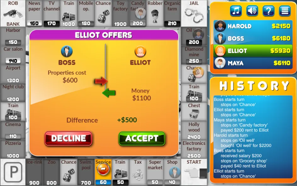 CrazyPoly - Business Dice Game (КрейзиПоли)  [МОД Menu] Screenshot 5